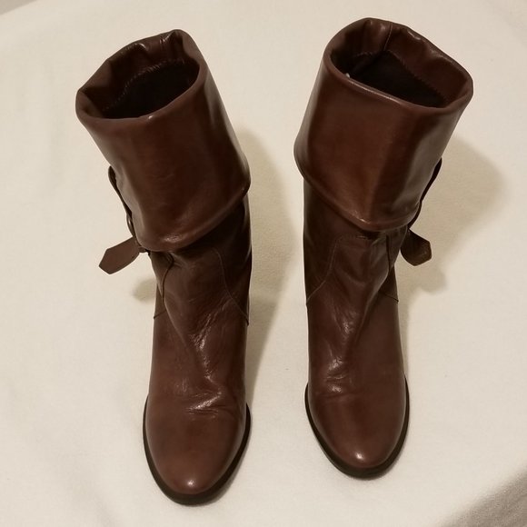 Carisma Leather Pull-On Boots Change Calf to Ankle Brown 7 1/2 Made in Italy - Picture 3 of 12